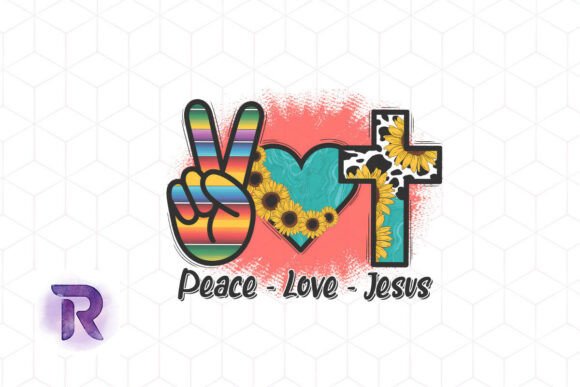 Peace, Love, Jesus Faith Sublimation PNG Review for Embroidery Projects